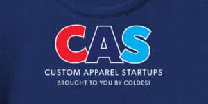 image of custom apparel startup podcst website
